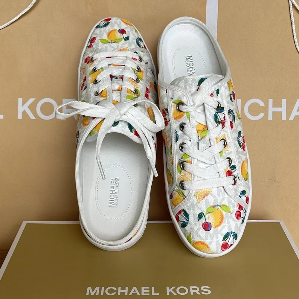 Michael Kors POPPY SLIDE SNEAKERS 
FRUIT PAINT MK SIG SM
49T4POFP1Q Platforms - Picture 14 of 16